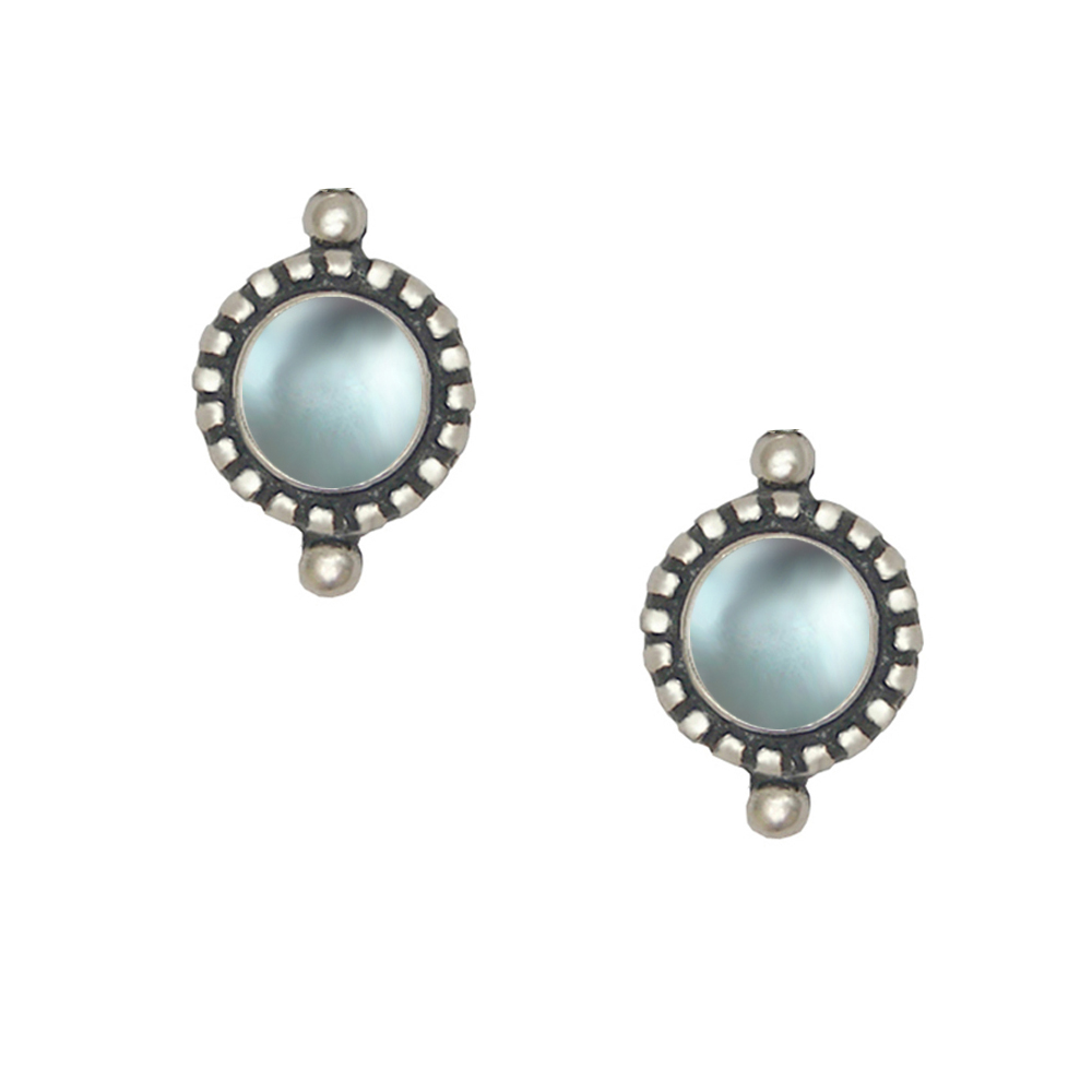 Sterling Silver Petite Blue Topaz Post Stud Earrings